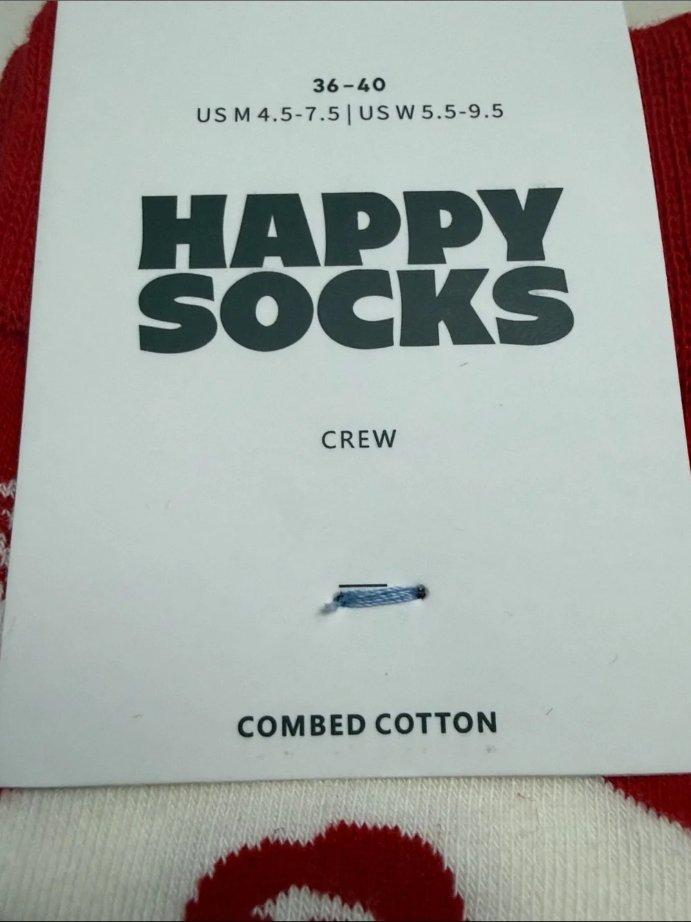 Happy Socks Red & Cream Mermaid Crew Socks
